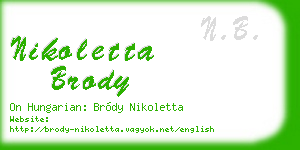 nikoletta brody business card