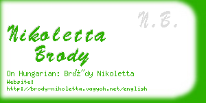 nikoletta brody business card